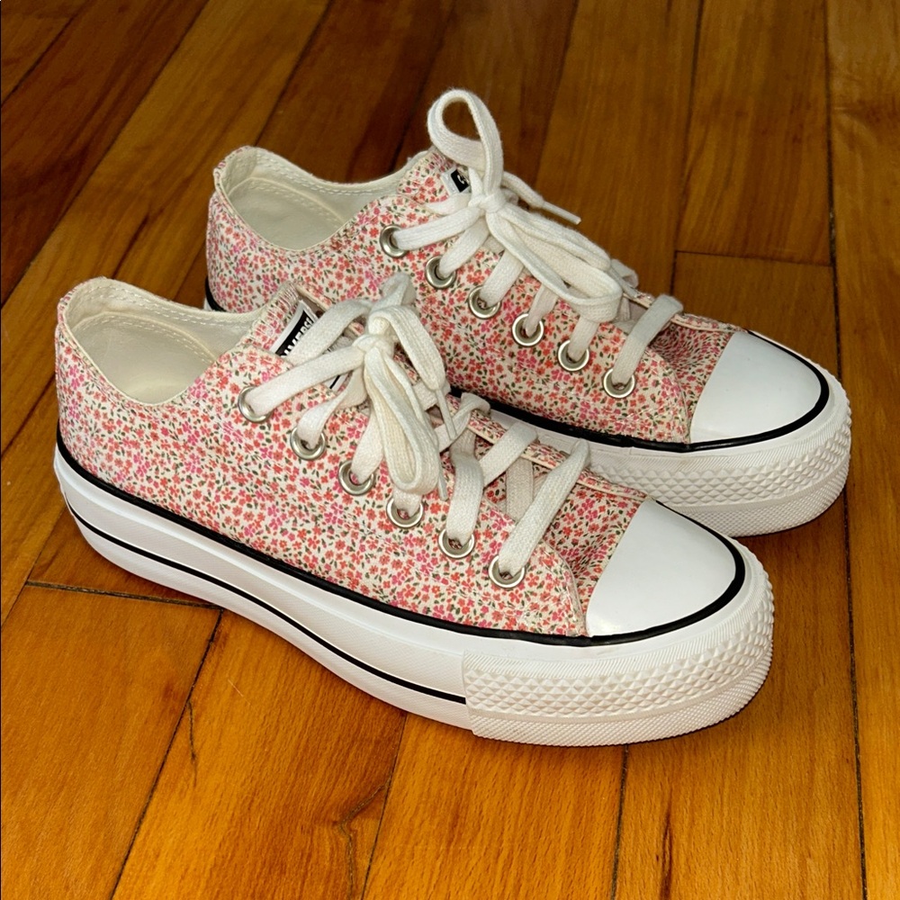 Converse Chuck Taylor All Star Platform Low Vintage Floral - Egre - Picture 2 of 9